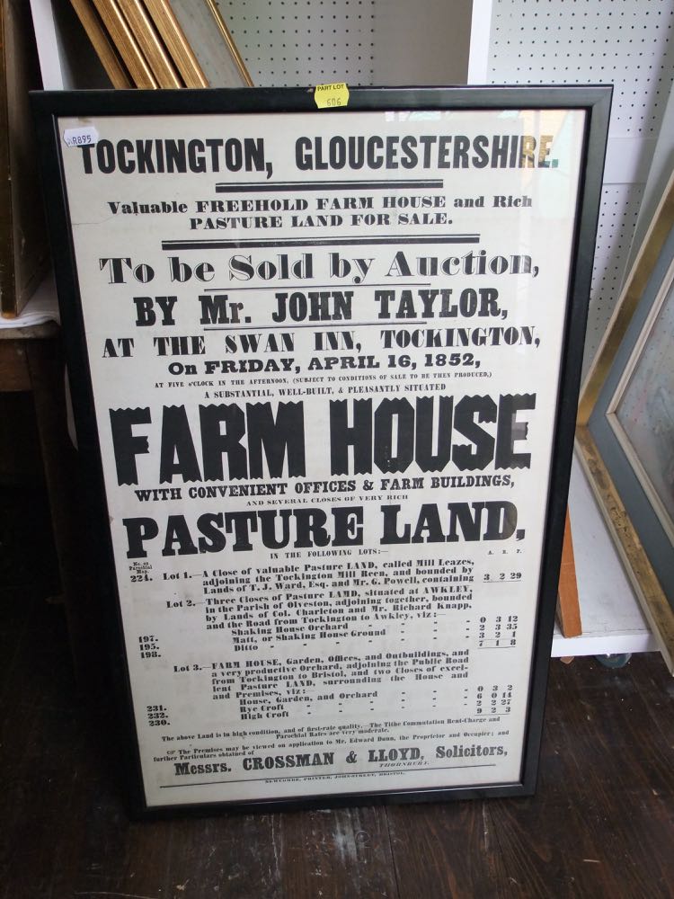 Three 19th and early 20th century posters advertising property auctions including sale of the - Image 2 of 3