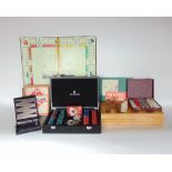 Vintage Monopoly games set including board together with other games including chess, poker, etc