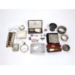 800 standard cased comb, silver vesta, further silver and plated ware, watches, etc