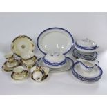 A collection of Losol ware pattern blue and white printed dinnerwares comprising a pair of tureens