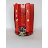 A Kiwi boot polish enamel revolving shop display stand.