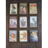 A collection of small framed reproduction advertising posters for Singer sewing machine, Chivers