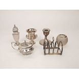 Mixed lot of bejouitory silver to include silver topped and glass match striker, small lancet