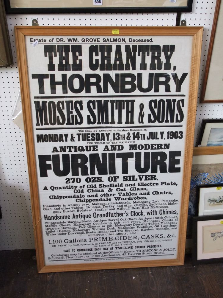 Three 19th and early 20th century posters advertising property auctions including sale of the - Image 3 of 3