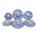 A collection of Copeland Spode Italian pattern blue and white printed wares comprising six dinner