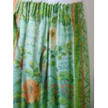 Collection of furnishing in "Peony Garden" fabric including a pair of curtains, 1.45m drop and 2.25m