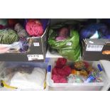 Eight boxes containing a lovely selection of mixed knitting wools and yarns and a further box