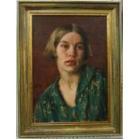 A 20th century oil painting by David Foggie, on canvas laid onto board and showing a bust length