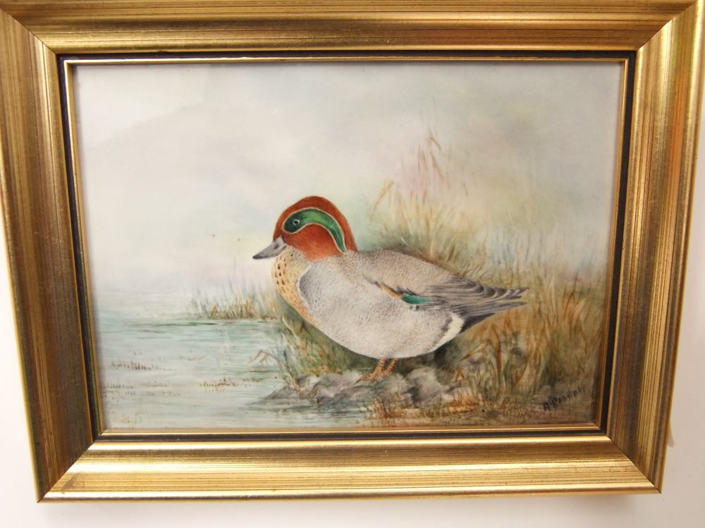 A pair of Royal Worcester plaques each painted with wildfowl and both signed A. Badham, 12cm x - Image 2 of 4