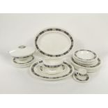 A collection of Wedgwood Asia pattern dinner wares with Greek Key style border decoration comprising
