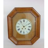 A 19th century two train oak cased vineyard clock, the two train 24 cm dial inscribed Martin