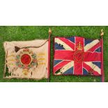 Military banner of the 6th Battalion of the Cheshire Regiment with hand embroidered detail and