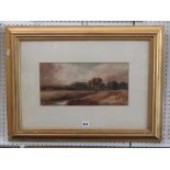 A 19th century watercolour of a river landscape with sheep, attributed to Joseph William Allen