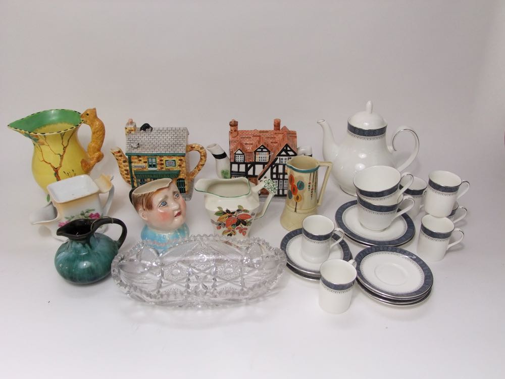 A collection of Royal Doulton Sherbrooke pattern wares including six coffee cans and saucers,