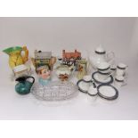 A collection of Royal Doulton Sherbrooke pattern wares including six coffee cans and saucers,