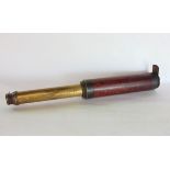 Antique brass and mahogany draw telescope with shutters on both lenses