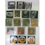 A quantity of approx 80 vintage coloured and black and white slides of varying subjects to include