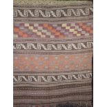 Large Kelim runner, with banded decoration of geometric patterns, 310 x 85cm