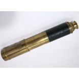 M. Aronsberg of Liverpool brass and leather clad draw telescope, 22 x power.