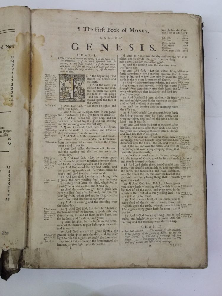 An 18th century bible including the Apocrypha, printed by Thomas Baskett, 1759. - Image 3 of 4