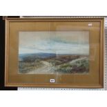 An early 20th century gouache study of a moorland landscape by Daniel Sherrin, signed bottom left