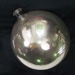 19th century glass Witches Ball with silver finish, 38cm diameter