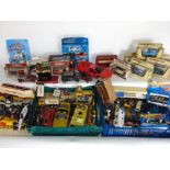 A large collection of die cast and other toys to include a traction engine, models of yesteryear,