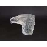 Lalique frosted glass mascot in the form of an eagle's head, 12cm high