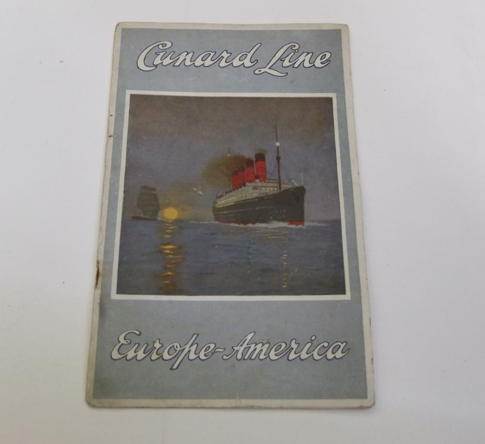 A Cunard Line brochure for the RMS Mauretania which includes a list of passengers.