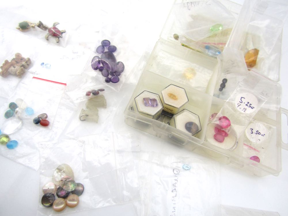 A collection of semi precious stones together with a quantity of silver gem set jewellery and a pair - Image 2 of 2