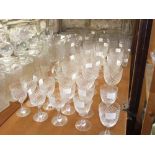Large collection of good quality glasses to include wine glasses tumblers and decanters, etc