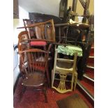 A collection of eleven Georgian and later dining, side and occasional chairs of varying design,