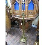 A good quality Victorian brass telescopic lamp standard in the form of a Corinthian column with