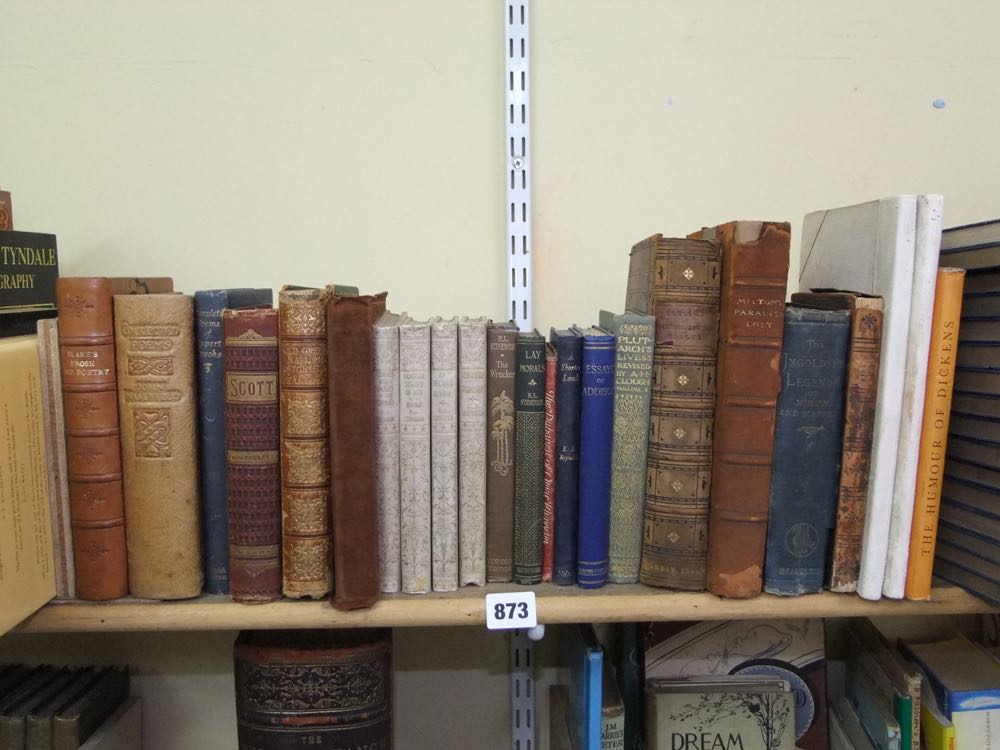 A collection of 19th century and later books on poetry including works by Blake, Masefield,