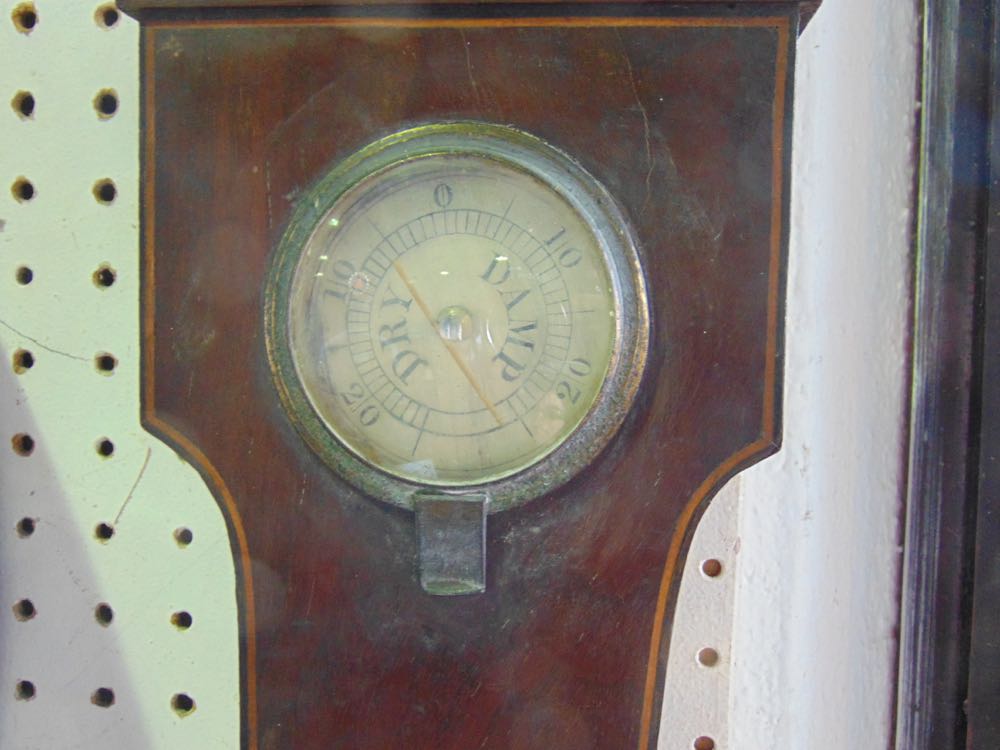 Mahogany aneroid barometer thermometer by J Di Marco of Taunton, with silvered dials and boxwood - Image 3 of 3