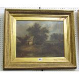 A 19th century oil painting on canvas attributed to Joseph Thors of a rural scene with figures