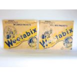 A pair of vintage cardboard "Wheetabix" advertising panels