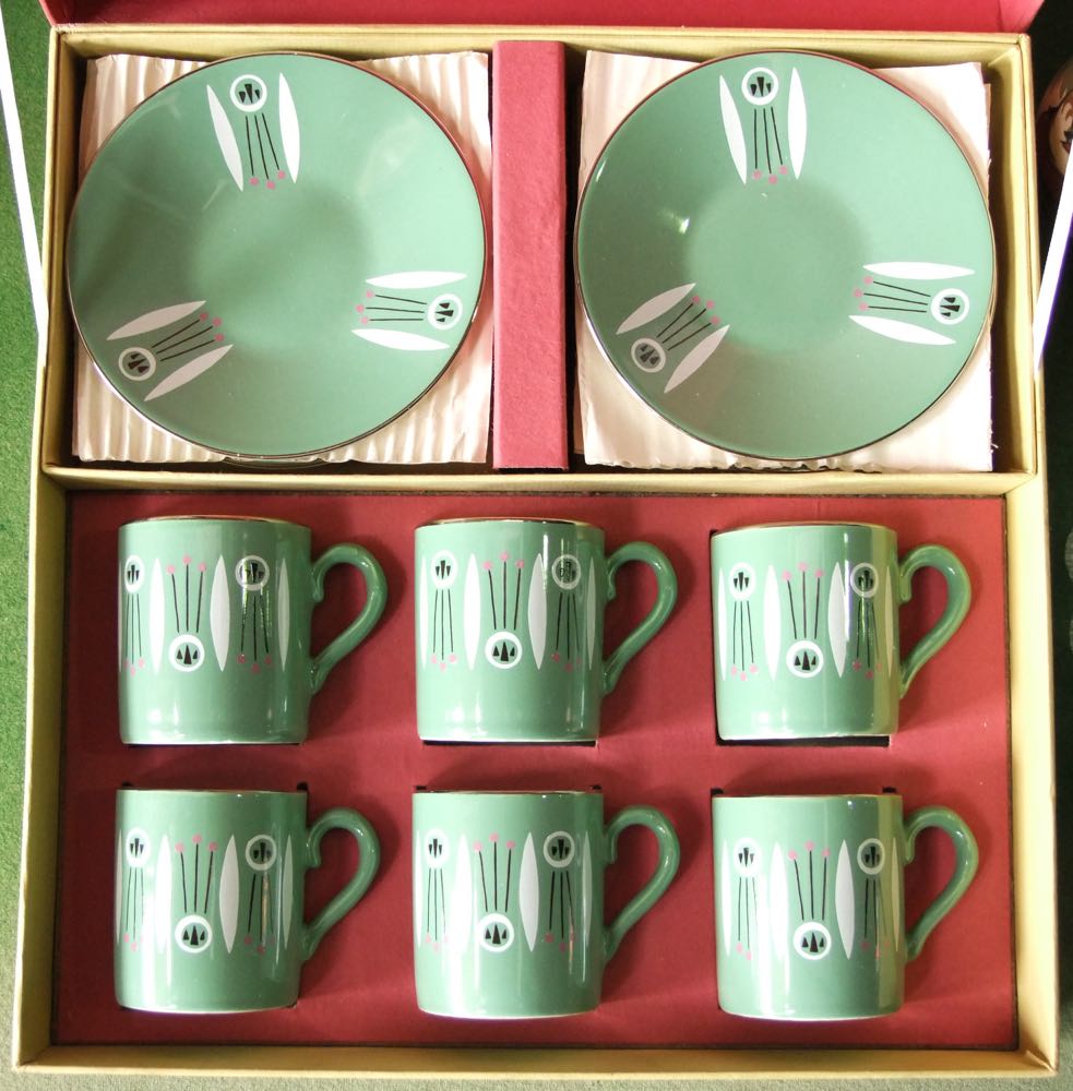 A boxed set of Palissy coffee wares comprising six coffee cans and six saucers together with further - Image 2 of 3