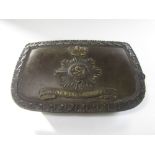 A 19th century 1st Regiment of Light Cavalry belt pouch - Sering-a-patam with brass face and leather