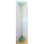 Impressive vaseline glass eupergne floor vase, 124cm tall (AF)