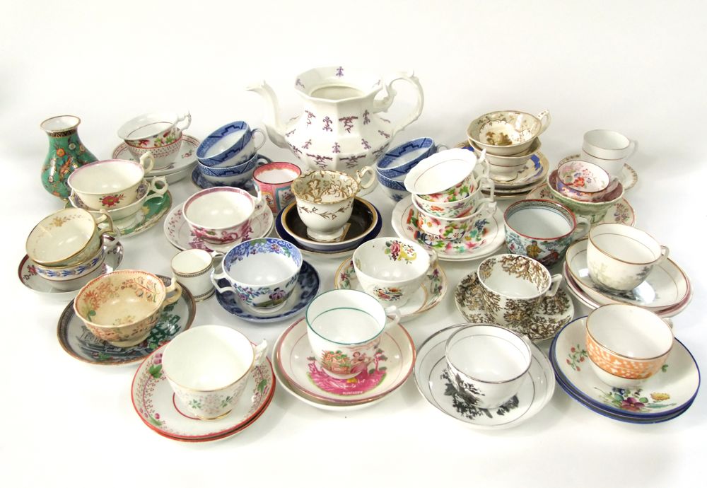 A reference collection of late 18th and early 19th century tea wares of various form including