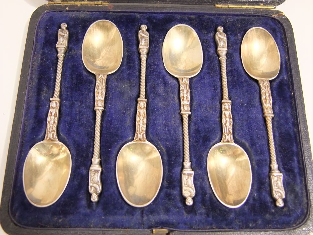 Cased sweet of six Albany tea spoons and a pair of sugar nips, together with a further cased set - Image 2 of 3