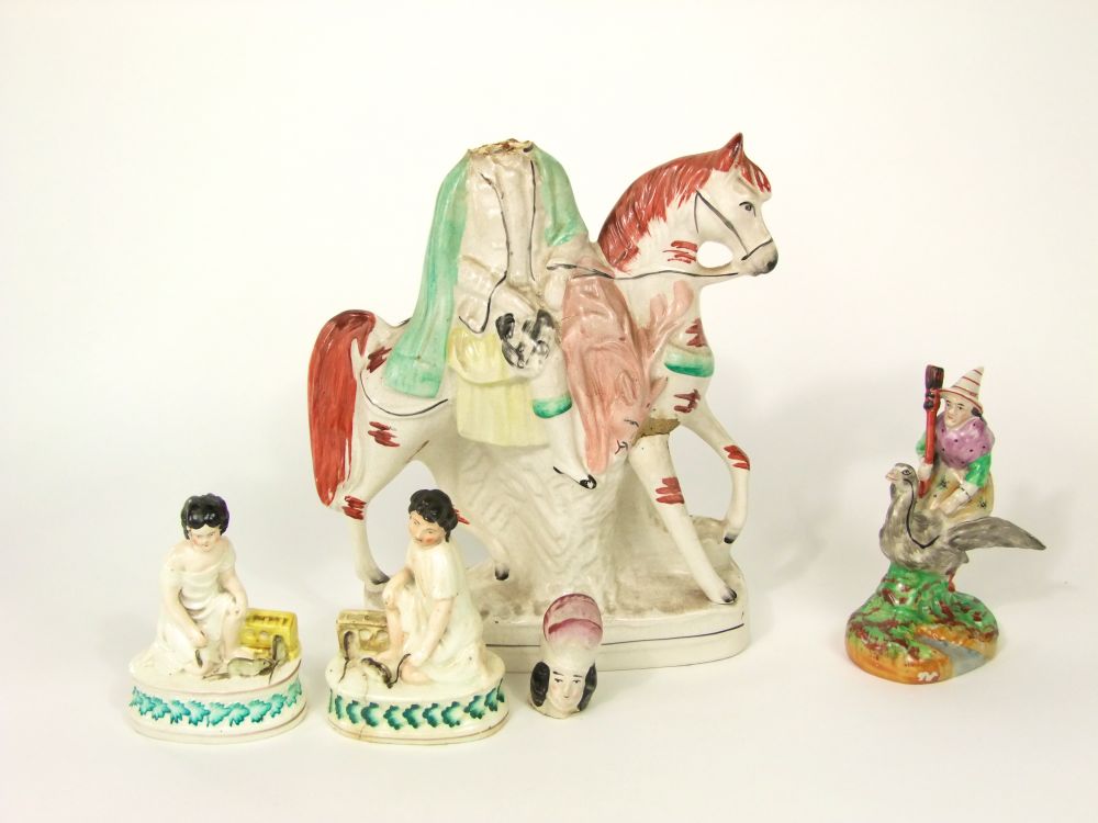 A collection of 19th century and later Staffordshire wares including a pair of figures of children - Image 2 of 4