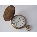 Elgin national watch company 9ct pocket watch with 7 jewel movement ref: 17153387, the enamelled