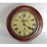 19th century mahogany fusee wall dial, the 8" dial inscribed "S.I.R. Jno Walker Ltd, 63 New Bond
