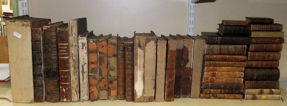 Miscellaneous collection of 18th and 19th century books, mainly leather bound, including