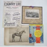 An extensive collection of mixed ephemera including various pictures of race horses, a 1934