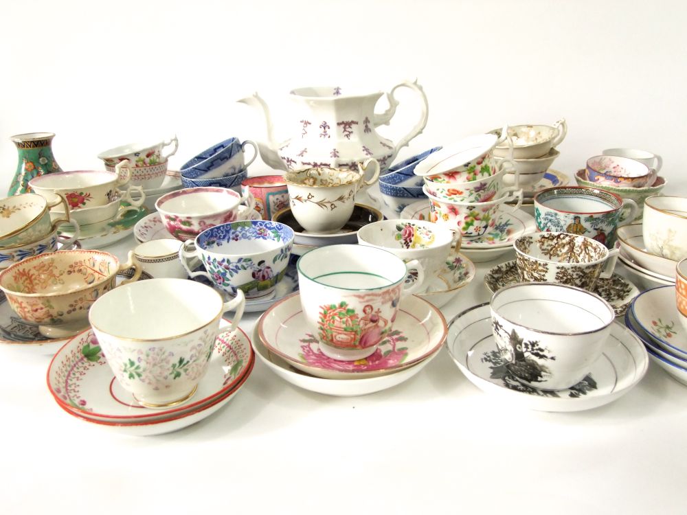 A reference collection of late 18th and early 19th century tea wares of various form including - Image 2 of 4