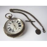 A late 19th century sterling silver Goliath pocket watch, hall marked London 1982, the dial