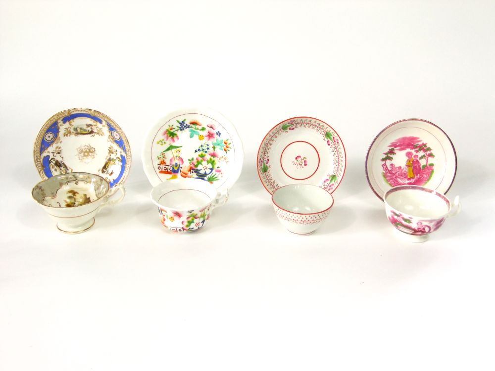 A reference collection of late 18th and early 19th century tea wares of various form including - Image 3 of 4